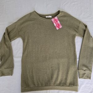 Glamour Farms Taupe Waffle Knit Top